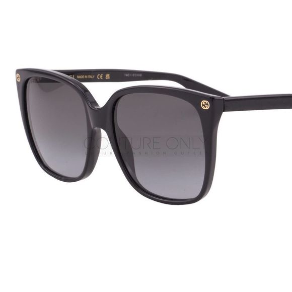 New GUCCIÂ Women Sunglasses OversizedâBlack Square GG0022S-001 Gray Gradient Lens - Picture 6 of 12